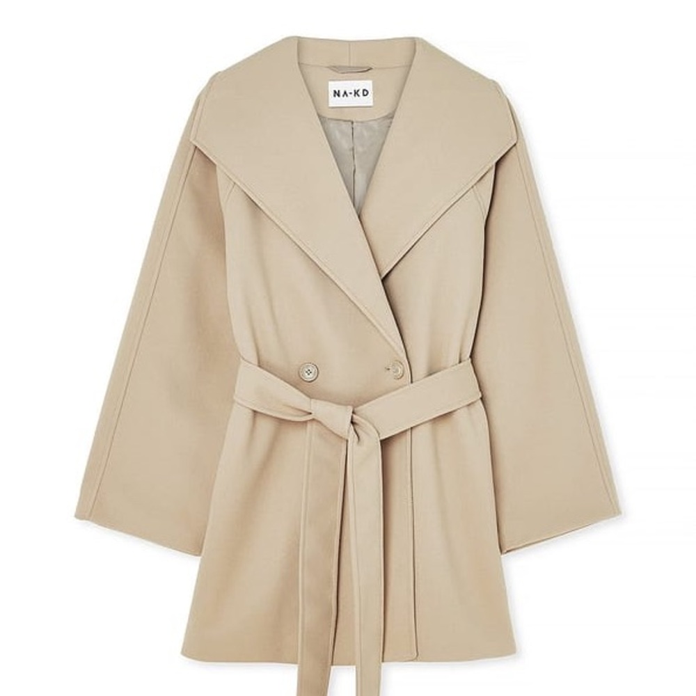 NWT NA-KD Collar Detail Midi Coat
